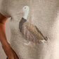 Contrast Duck Jacquard Puff Sleeve Knit Cropped Top