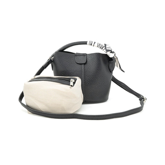 PU Leather Mini Bucket Bag with Top Handle (Assorted Colors)