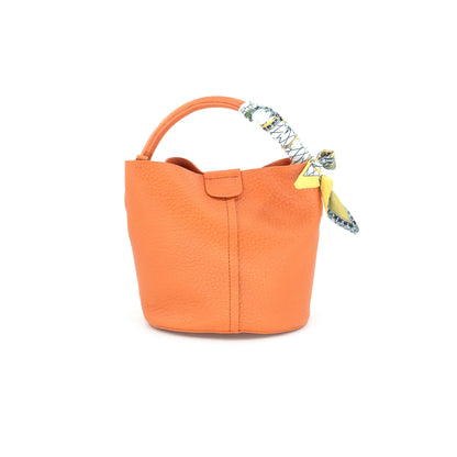 PU Leather Mini Bucket Bag with Top Handle (Assorted Colors)