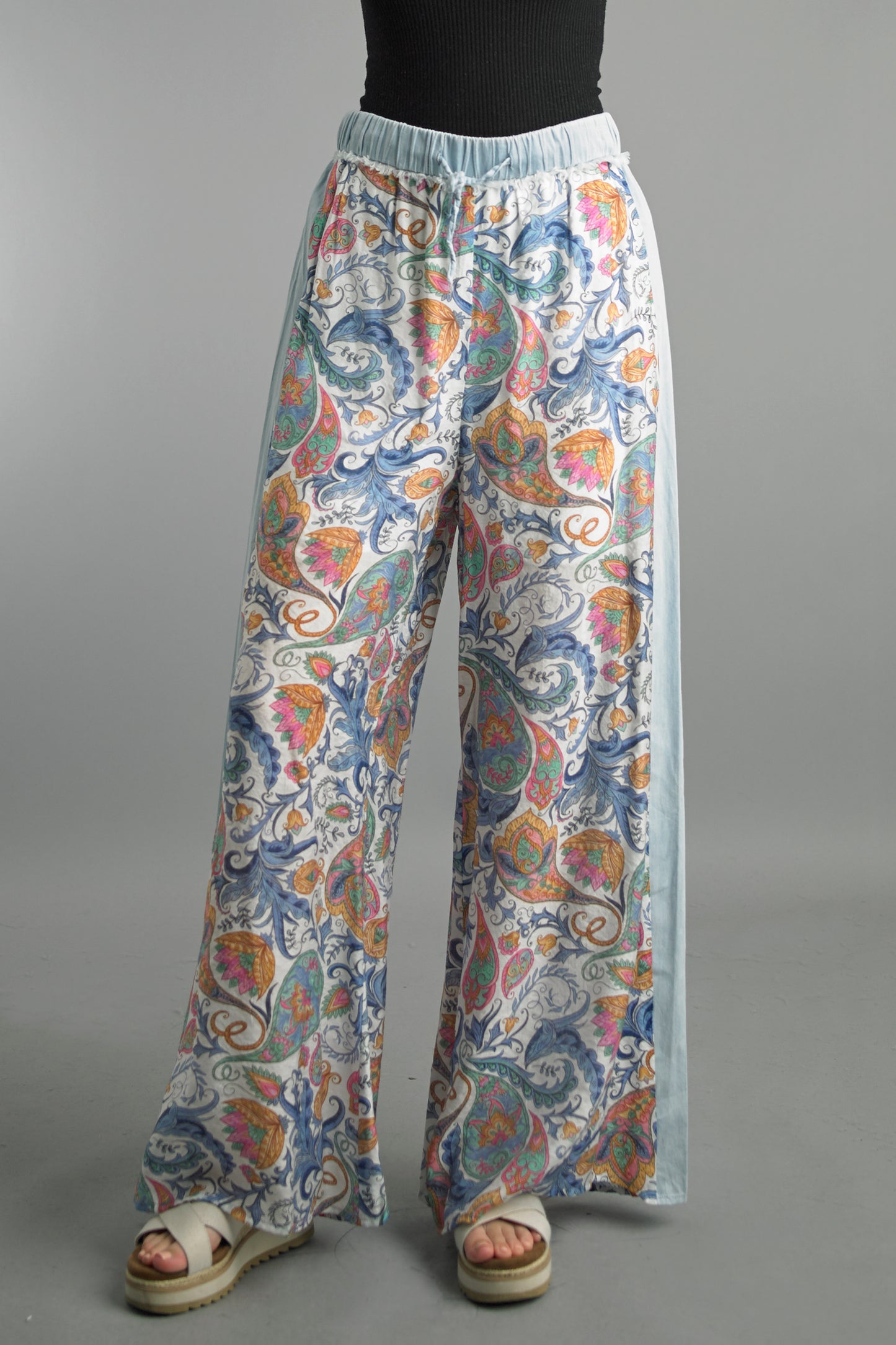 Tie Front Print Pants