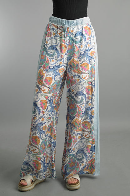 Tie Front Print Pants