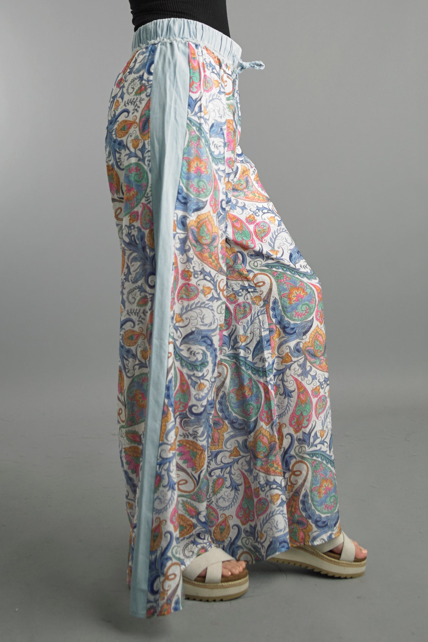 Tie Front Print Pants