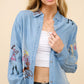 Western Motif Embroidered Tencel Shirt