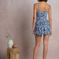 Blue Coralina Smocked Crop Top