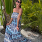 Skemo Mosaic Ruffle Maxi Dress