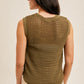 Cotton Side Button Detailed Sleeveless Sweater Top (Assorted Colors)