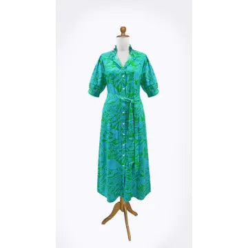 Dani Maxi Puff Sleeve Ruff Collar Dress