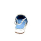 Low-heeled slide sandals in sky blue