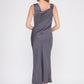 Draped Midi Dress With Brooch Detail (Assorted Colors)