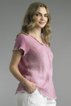 Frayed Edge V-Neck Shirt