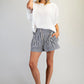 Mineral Washed Striped Button Down Shorts