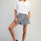 Mineral Washed Striped Button Down Shorts