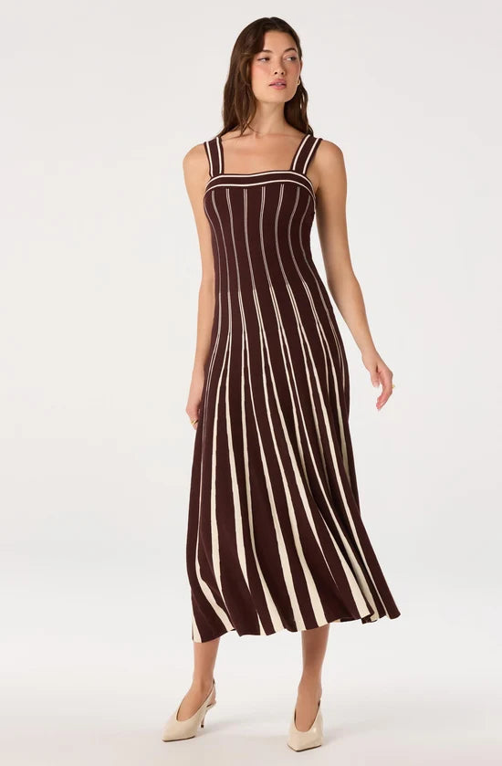 Marlen Striped Knit Maxi Dres