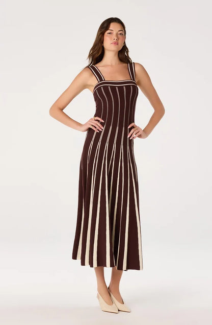 Marlen Striped Knit Maxi Dres