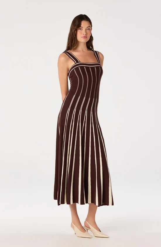 Marlen Striped Knit Maxi Dres
