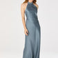 Viridiana Satin Halter Maxi Dress