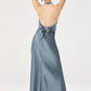 Viridiana Satin Halter Maxi Dress