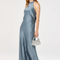 Viridiana Satin Halter Maxi Dress
