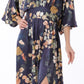 Isabel Kimono Elastic Back Waisted Maxi Dress