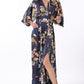Isabel Kimono Elastic Back Waisted Maxi Dress