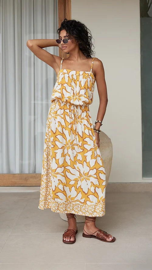 Fresia Yellow Flower Dress