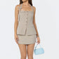 Cithara Checker Longline Halter Vest Top