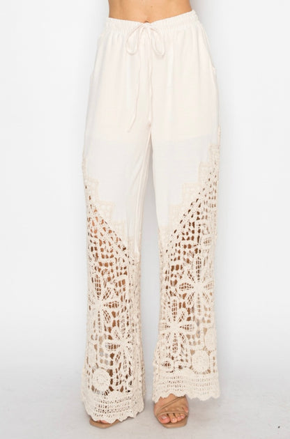 Crochet Lined Drawstring Pants