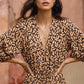 Petaline Brown Midi Dress