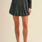 Black Satin Bubble Hem Mini Skirt