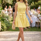 Isabella Floral Lace Mini Dress with Belt Strap