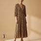 Petaline Brown Midi Dress