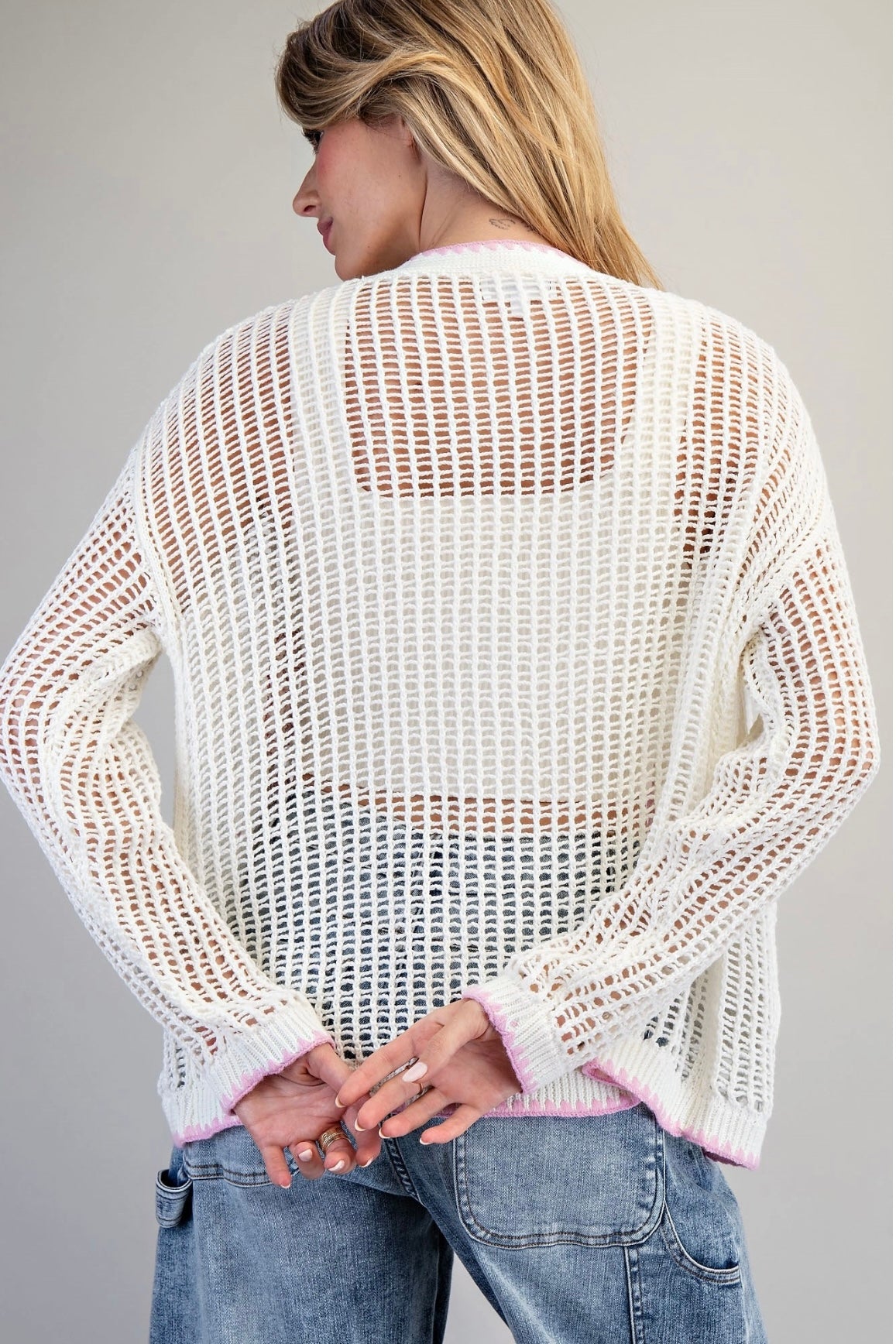 Coastal Inspired Open Knit Cardigan
