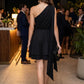 Sophie One Shoulder Draped Mini Dress