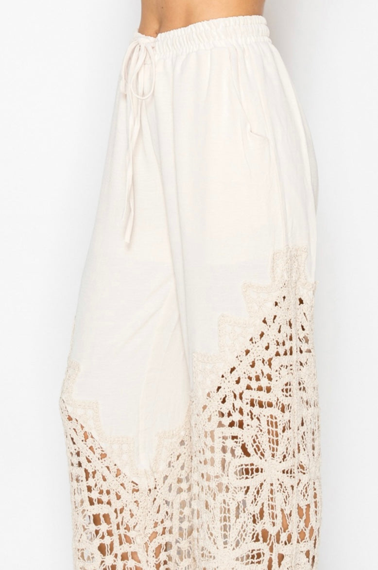 Crochet Lined Drawstring Pants