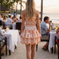 Smocked Ruffle Mini Dress in Embroidery