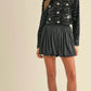 Black Satin Bubble Hem Mini Skirt