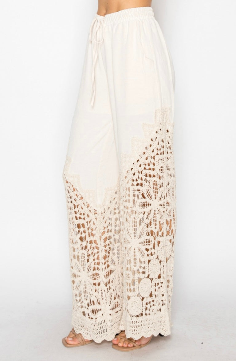 Crochet Lined Drawstring Pants