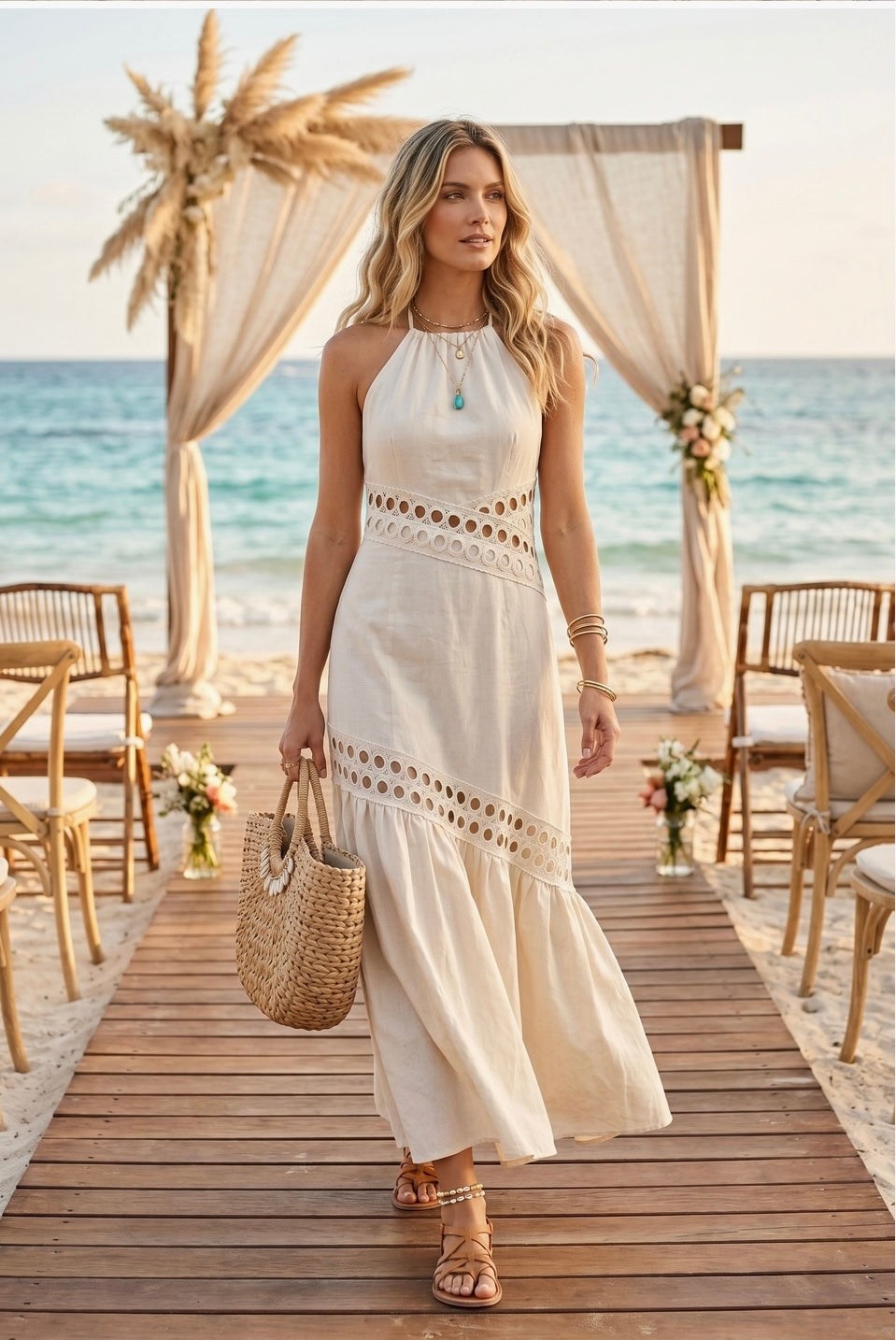 Sophia Cutout Lace Maxi Dress