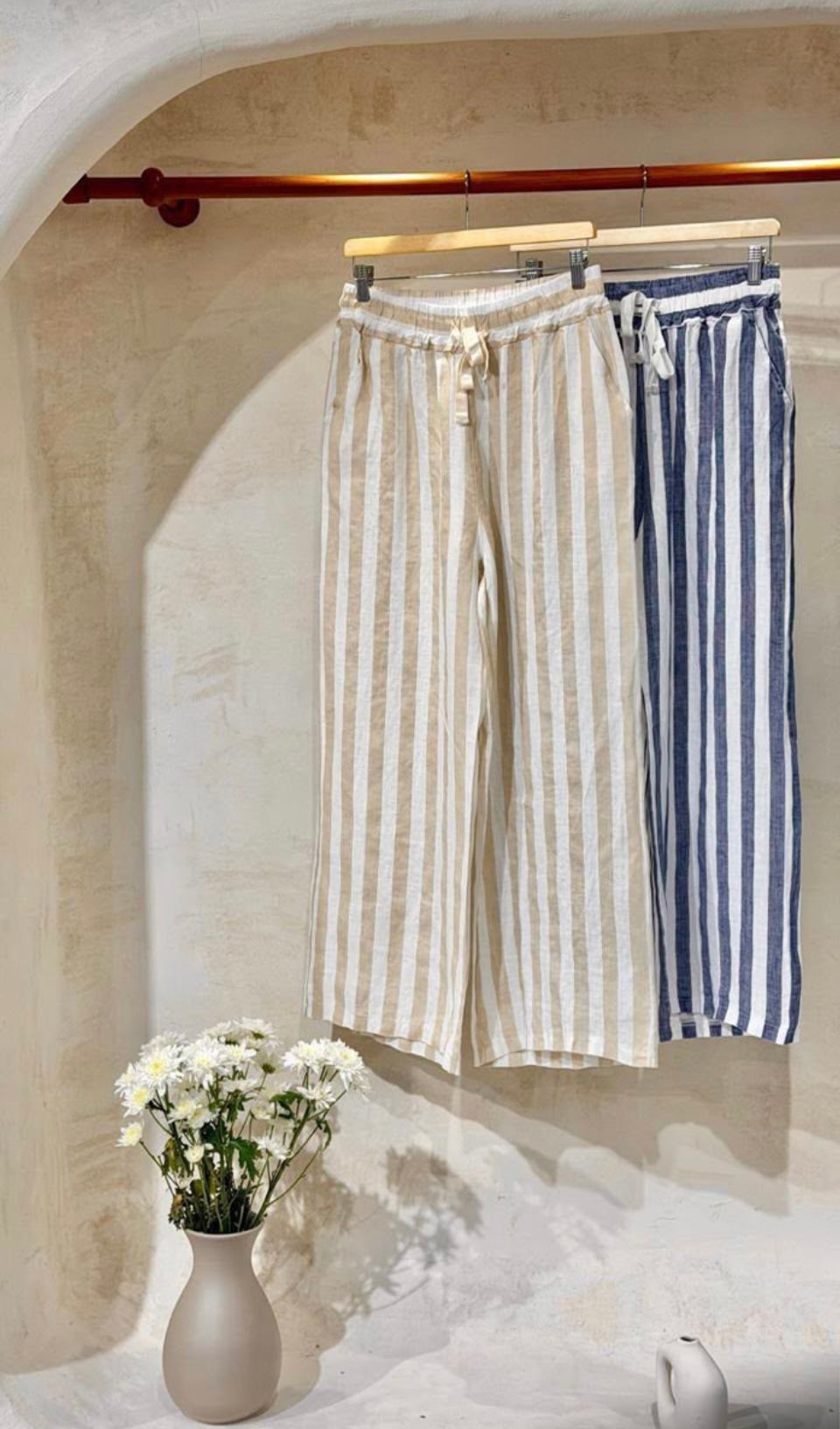 Coastal Linen Stripe Pants (Assorted Colors)