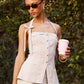 Cithara Checker Longline Halter Vest Top