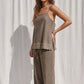 Mocha Embroidered Two Piece Set
