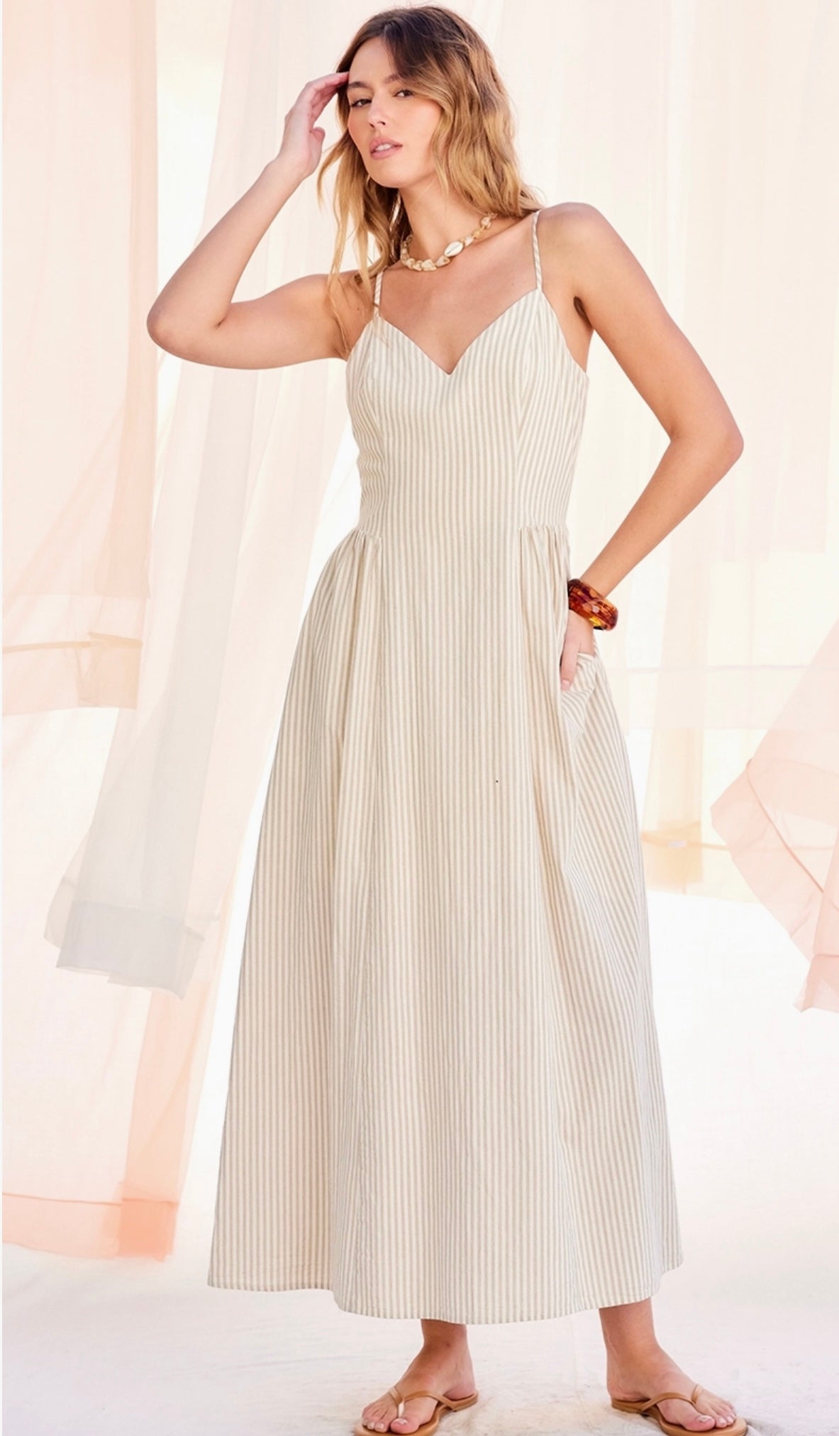 Chrissy Striped Maxi Dress