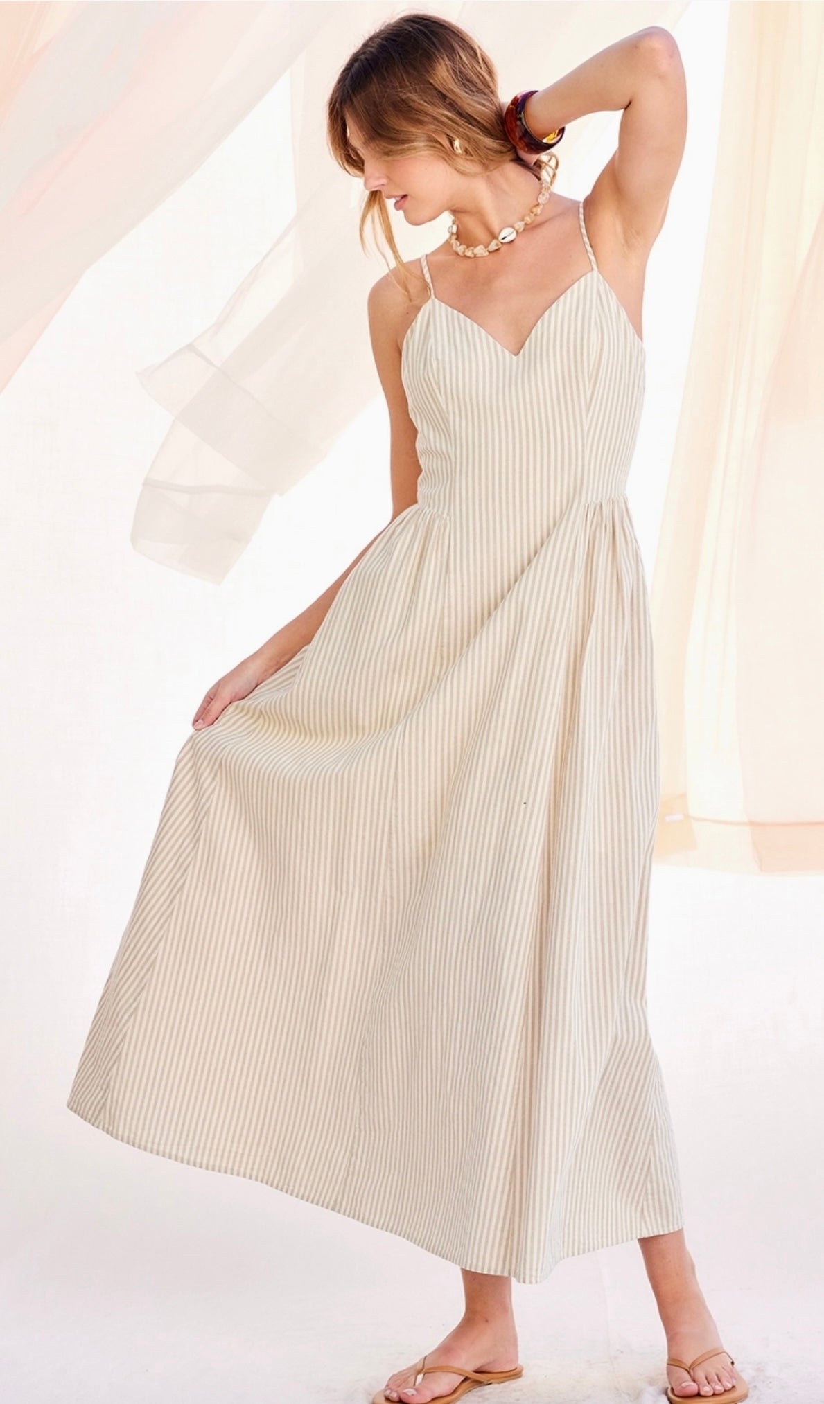 Chrissy Striped Maxi Dress