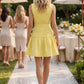 Isabella Floral Lace Mini Dress with Belt Strap