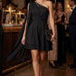Sophie One Shoulder Draped Mini Dress