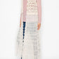 Boho Crochet Lace Maxi Duster Vest Top, Tiered Ruffle Tulle Mesh Long Cardigan