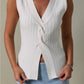 Twisted Front V-Neck Sleeveless Sweater Top