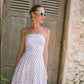 Polka Bandeau Midi Dress