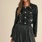Black Satin Bubble Hem Mini Skirt