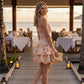 Smocked Ruffle Mini Dress in Embroidery